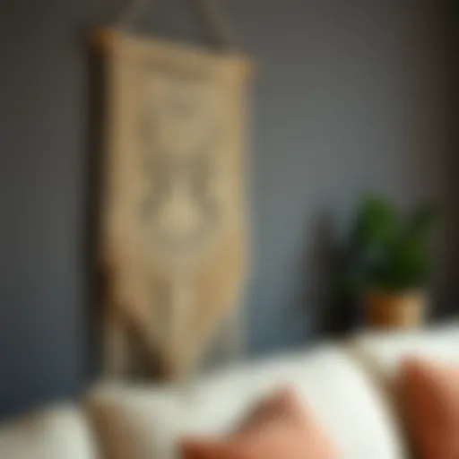 Intricate macrame wall hanging design