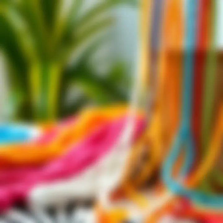 Colorful macrame cords arranged for crafting