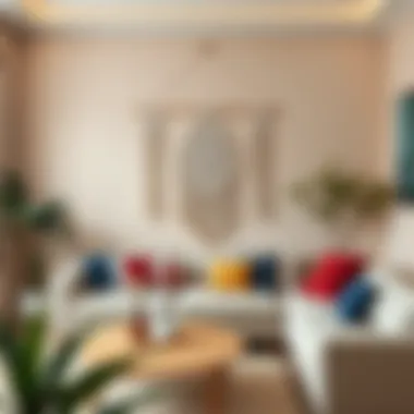 Finished macrame wall decor in a decorated room