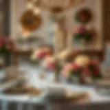 Elegant table setting with candles and floral arrangements