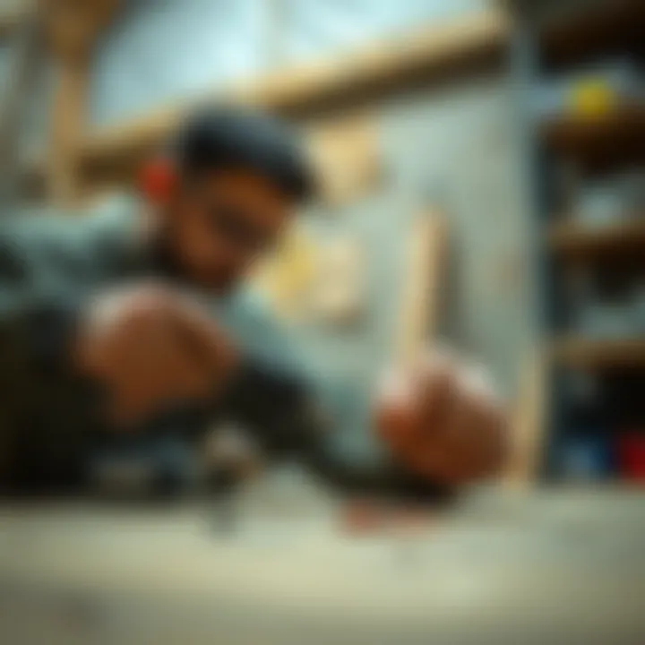 User inspecting a drill after bit removal