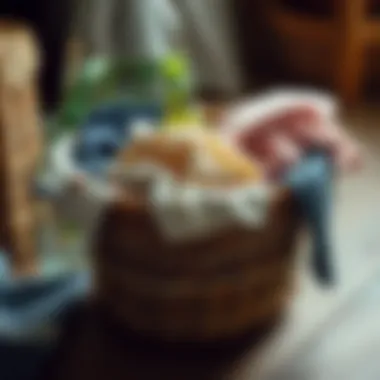 Laundry basket filled with fresh clothes