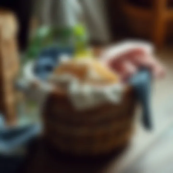 Laundry basket filled with fresh clothes