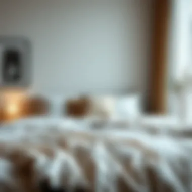 Comfortable guest room with plush bedding