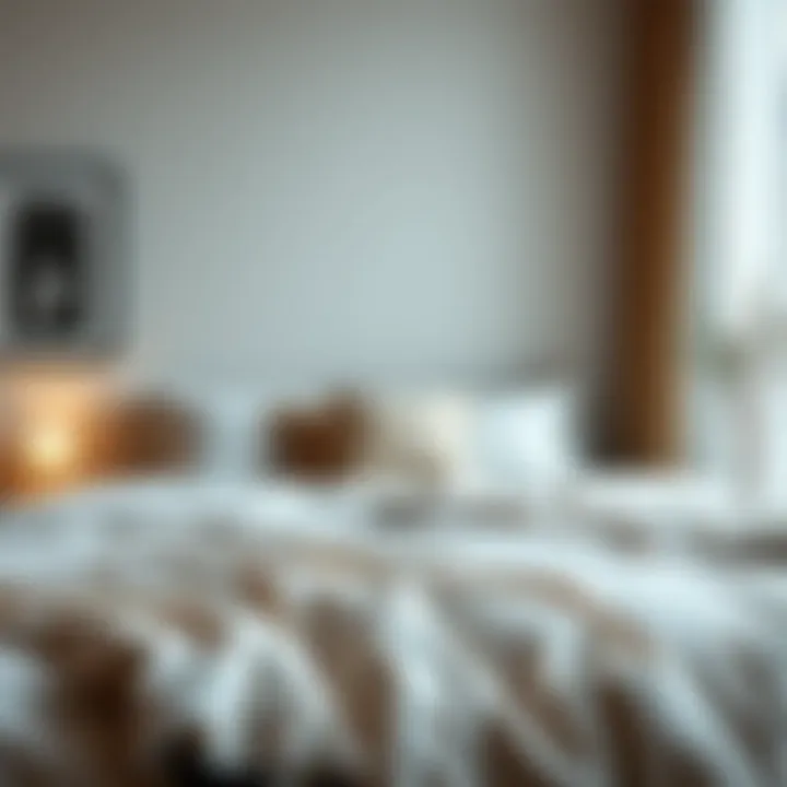 Comfortable guest room with plush bedding