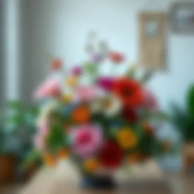 A vibrant flower arrangement showcasing DIY techniques