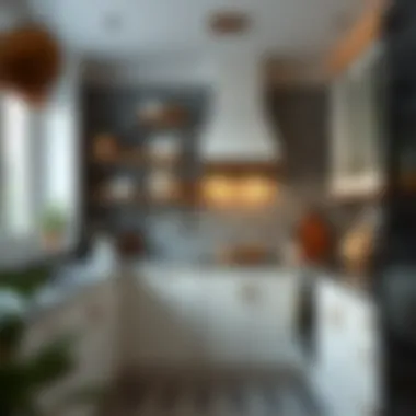 Stylish kitchen interior with freshly painted tiles