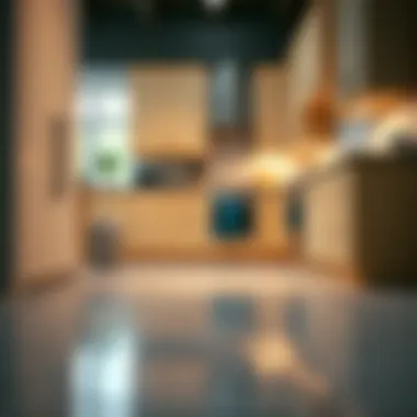 A well-maintained kitchen floor shining under bright lights