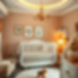 A beautifully designed nursery with soothing colors and elegant decor