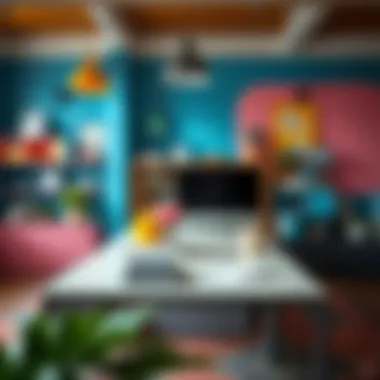 Aesthetic office berjer with vibrant colors