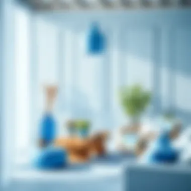 DIY project featuring open blue elements for a refreshing ambiance