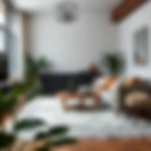 Elegant cotton rug in a modern living room setting