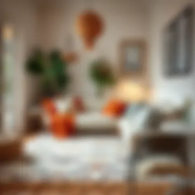 Cotton rug complementing a cozy reading nook