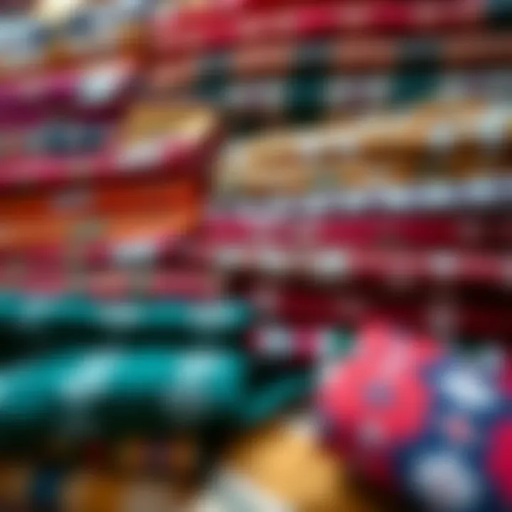 Variety of panç fabric colors and patterns