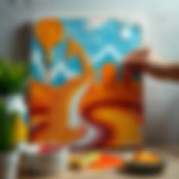 Artistic Application of Plastic Paint Creative application of plastic paint on a canvas