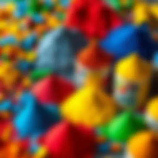 A vibrant array of pigments used for creating plastic paint