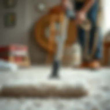 Demonstration of proper washing technique for plush carpets