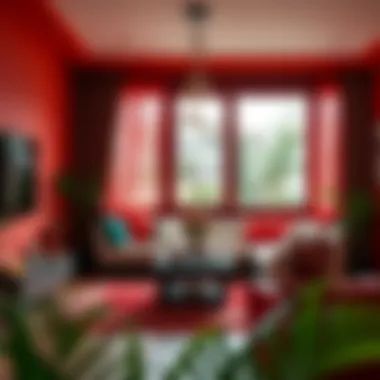 Artistic representation of red and green in contemporary interior design