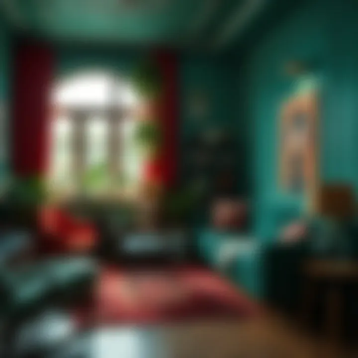 Psychological impact of red and green colors in a living space