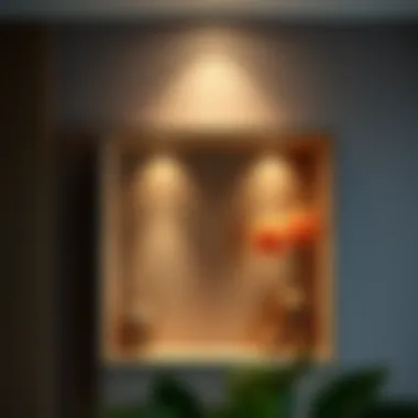 Functional Niche with Decorative Features and Ambient Lighting Functional niche showcasing decorative elements and lighting