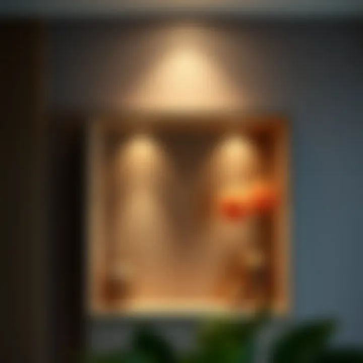 Functional Niche with Decorative Features and Ambient Lighting Functional niche showcasing decorative elements and lighting