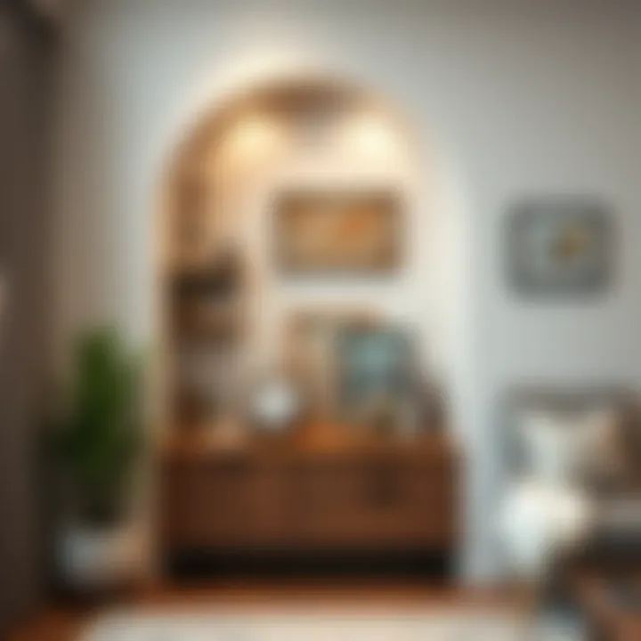 Personalized Niche Highlighting Unique Artifacts Customized niche displaying personal artifacts and artwork