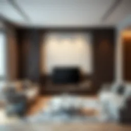 Elegant minimalist niche design in a modern living room