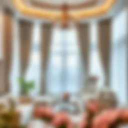 Elegant living room showcasing various curtain styles