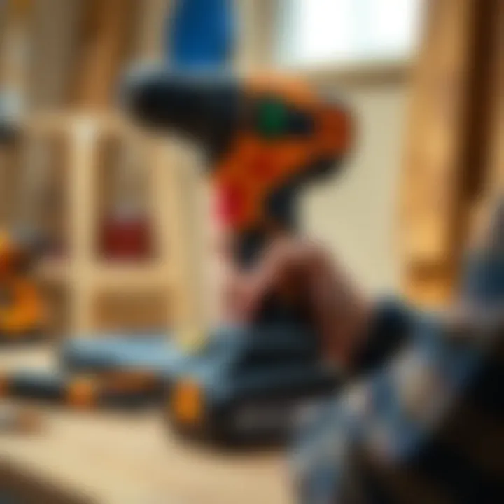 A user selecting a cordless drill based on features