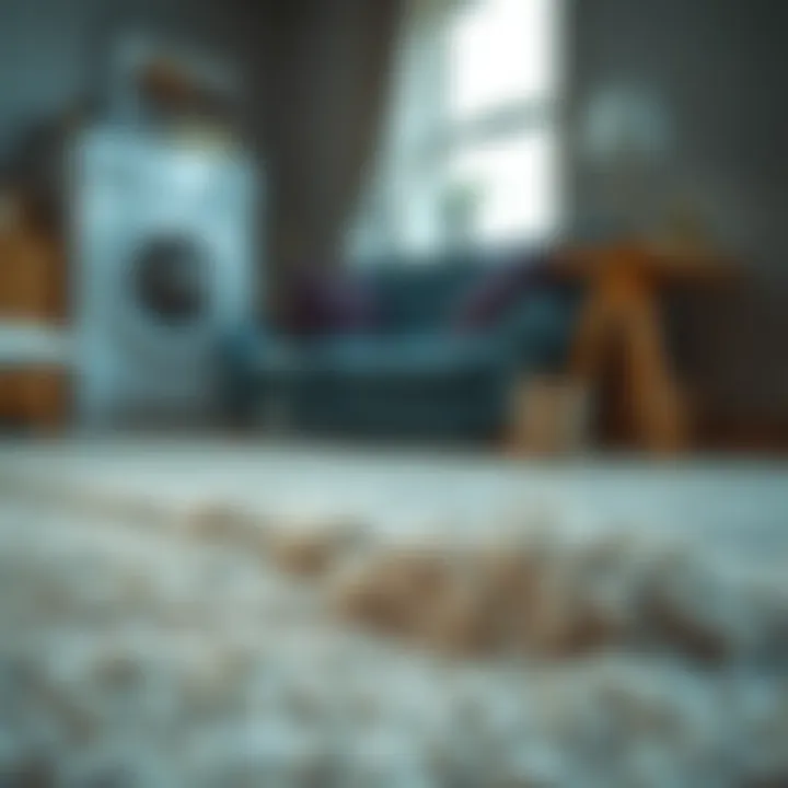 Detailed view of carpet washing