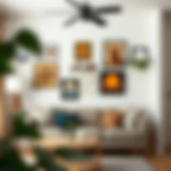 Creative wall art display in a cozy home