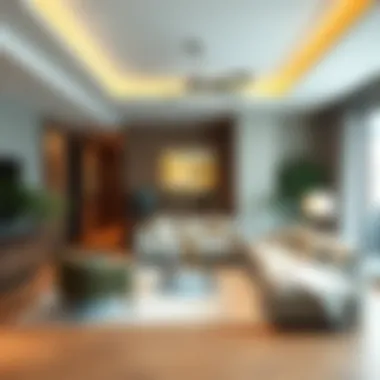 Elegant living room with modern design elements