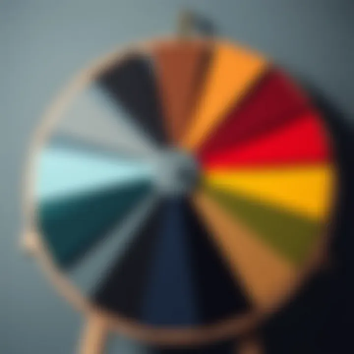 Color wheel showcasing various shades of black