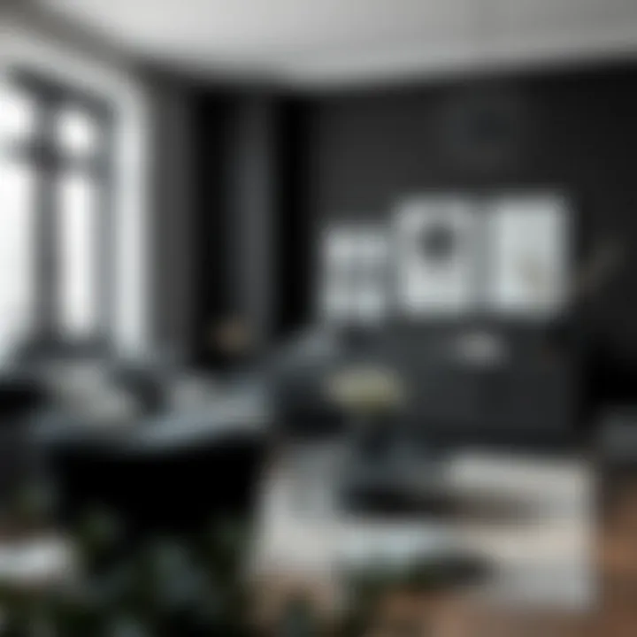 Monochromatic black decor with textured elements