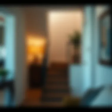 Stylish staircase closure solution in a duplex home