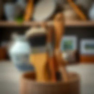 Brushes of various sizes suitable for stone art.