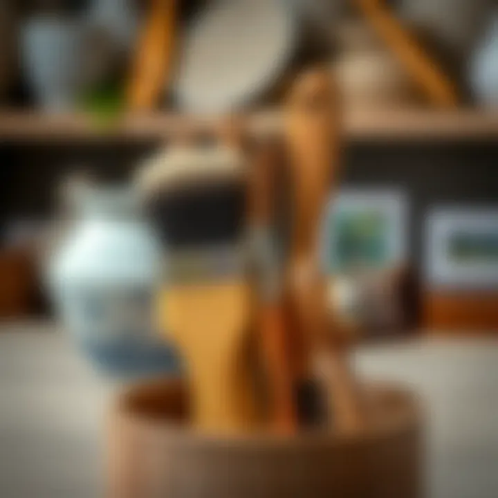 Brushes of various sizes suitable for stone art.