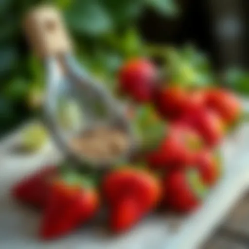 Extracting Seeds from Fresh Strawberries Fresh strawberries ready for seed extraction