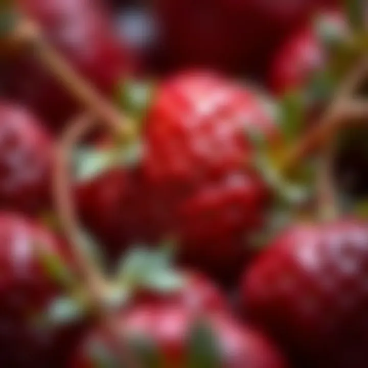 Close-up of strawberry seeds