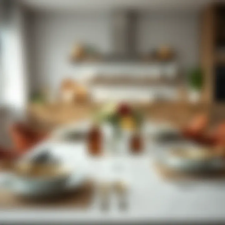 Stylish Kitchen Table Arrangement Stylish kitchen table arrangement for six with decorative elements