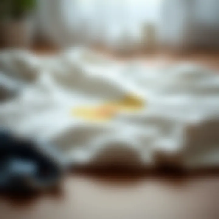 A neatly cleaned piece of clothing after stain removal