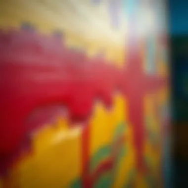 Vibrant Sunta Surface Painting Close-up of a beautifully painted sunta surface with vibrant colors