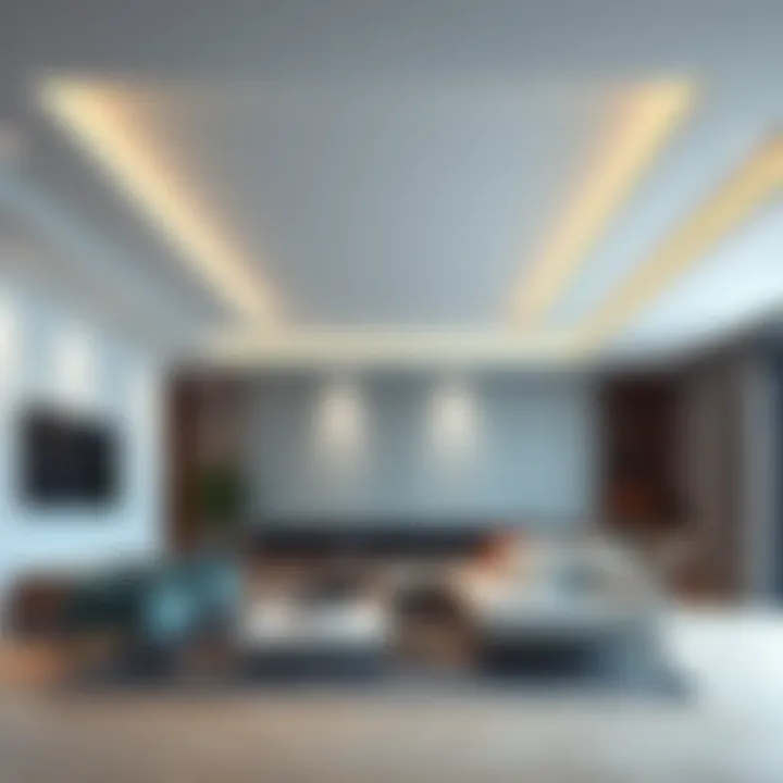Contemporary suspended ceiling in a modern living room