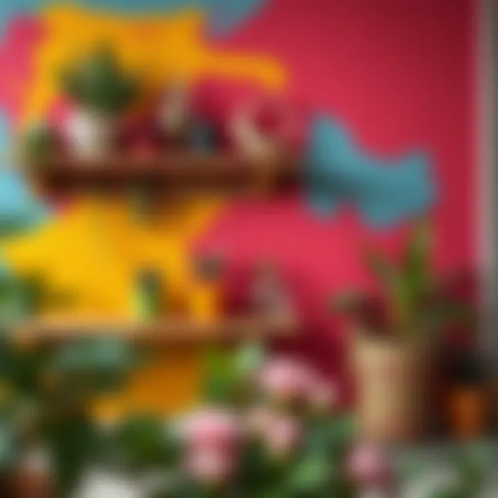 DIY project with vibrant paint colors