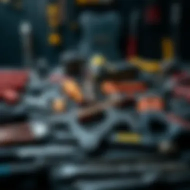 Assorted repair tools laid out