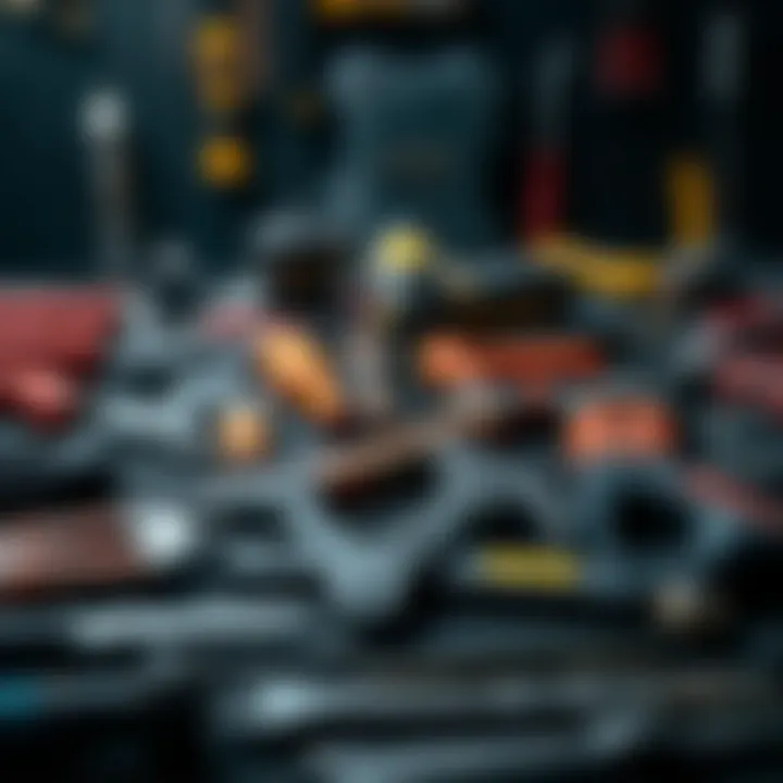 Assorted repair tools laid out