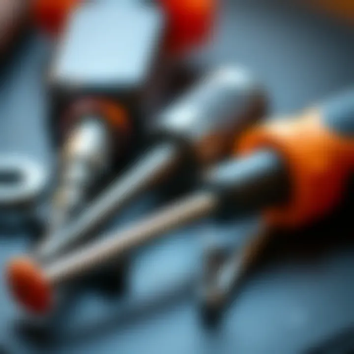 Close-up of a screwdriver and its parts