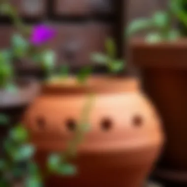 A close-up of a high-quality terracotta pot with drainage holes