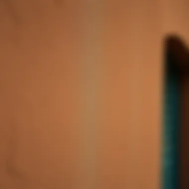 Close-up of textured brown paint on a facade