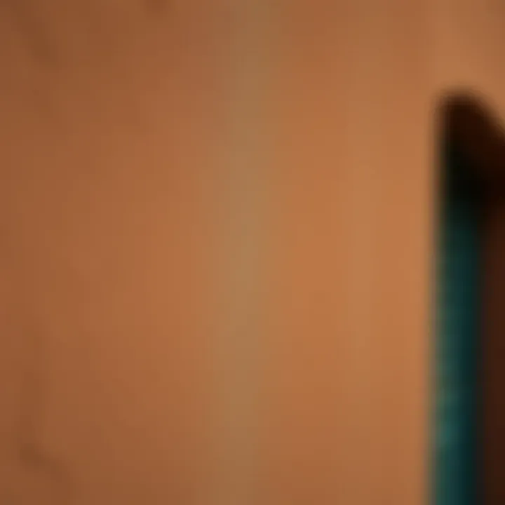 Close-up of textured brown paint on a facade